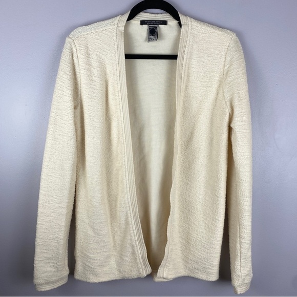 Scotch & Soda Cream Textured Cotton Open Cardigan Size 4 - Picture 2 of 11